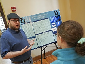 Declan Brush at his poster presentation.