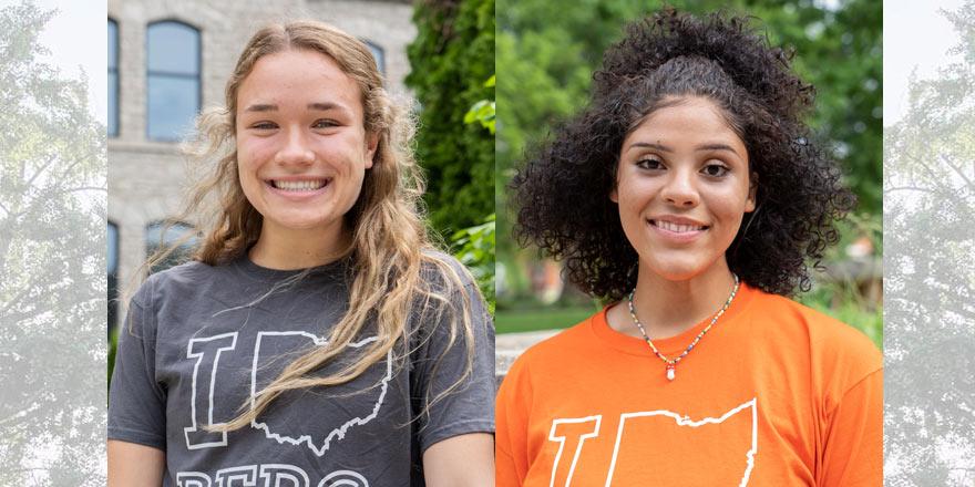 Headshots of Maddie and Alex wearing Heidelberg t-shirts