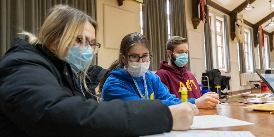 Alpha Phi Omega assisted with a Red Cross blood drive on campus.