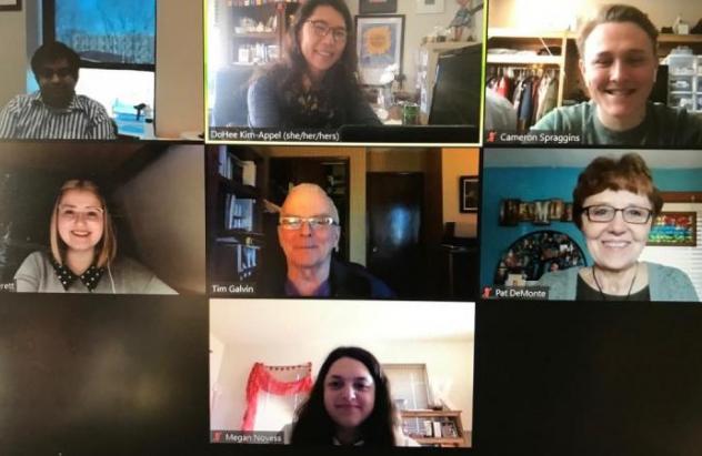 Enactus members on a Zoom call