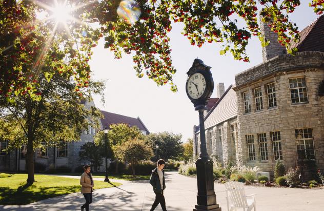 student walking on campus