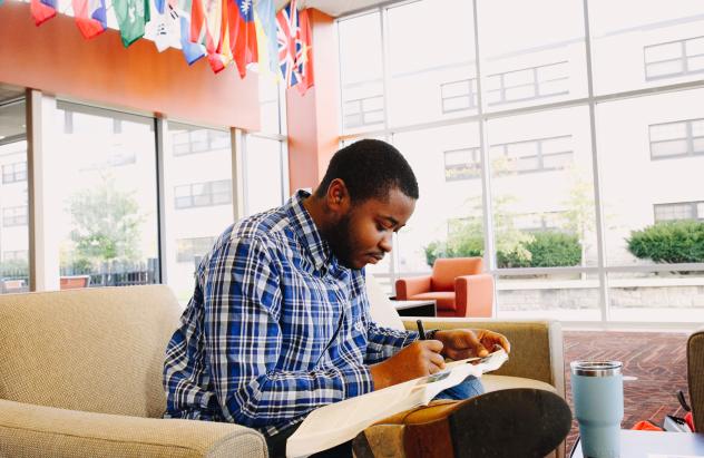 student studying