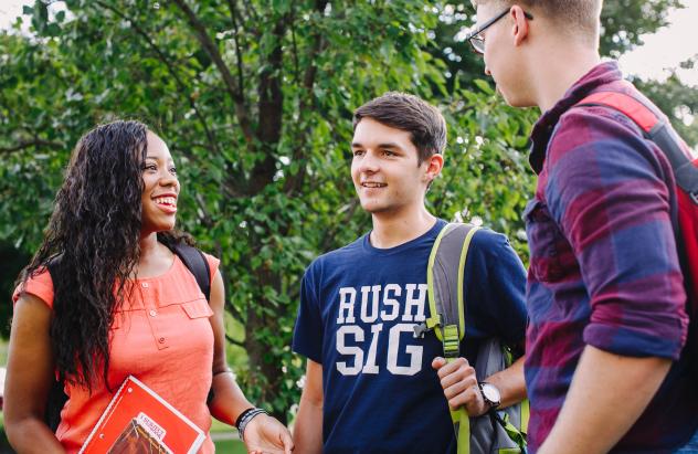 students talking