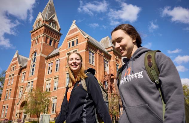 Students Walking in-front University Hall