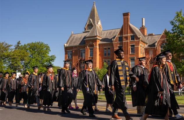 Students Walking in-front University Hall