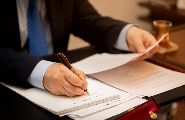 Lawyer doing paperwork