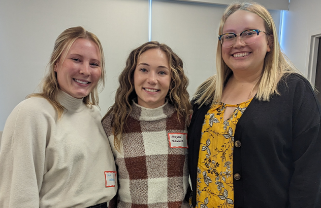 Berg MAT Quiz Team: From left to right: Halie Monhollen, Alyssa Potteiger-Stewart, Madi Sharp