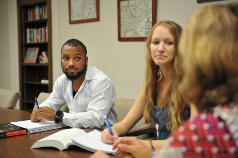 Two students with Traci Stark