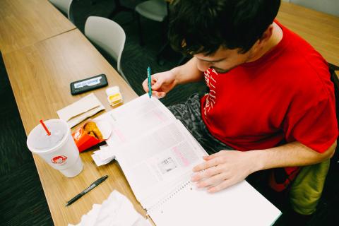 student in class