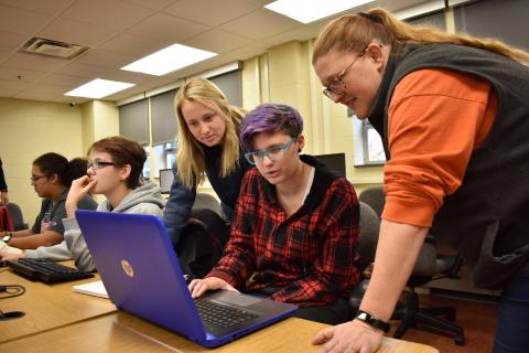 Professor Berger with students