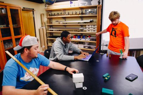 students in physics class