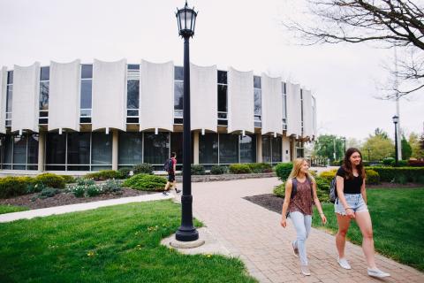 students by library
