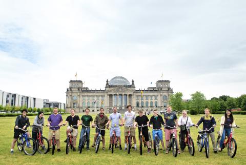 Students on Bikes in Germany