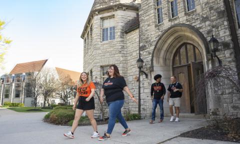 Students Walking on Campus